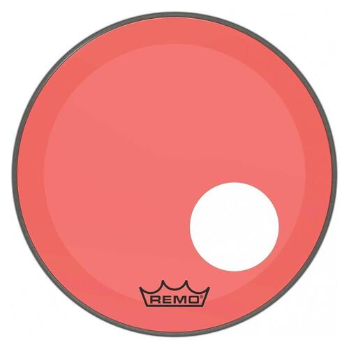 Image 1 - Remo P3 Resonant Colortone Red Bass Drum Heads, Ported